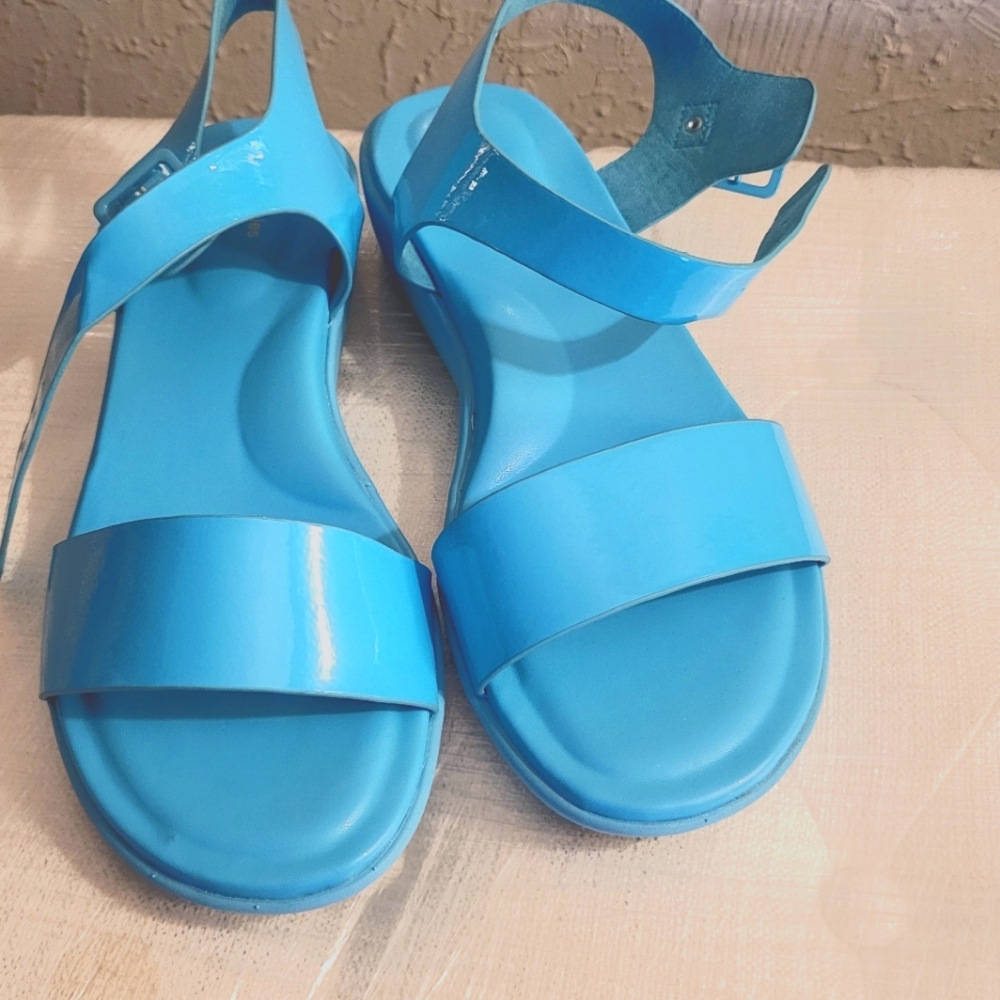 Hush Puppies Brite Jells Low Wedge Sandal Black Sz 11